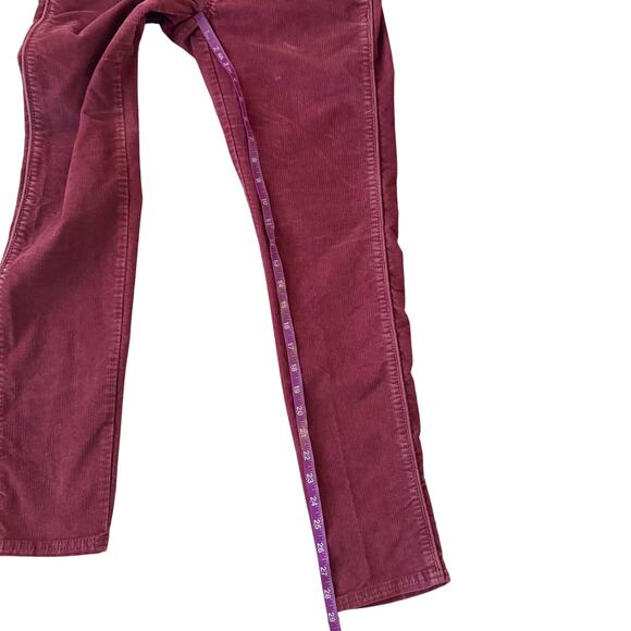 Athleta slim cord pant Corduroy Women Sz 0 Burgundy Cherrywood Holiday cords - Picture 11 of 15